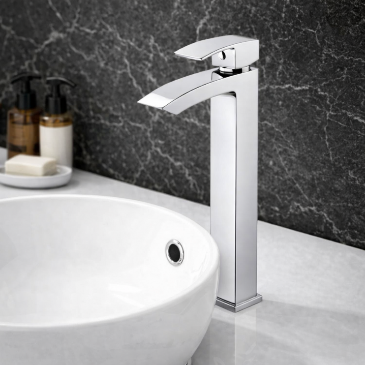 Corsica Tall Basin Mixer - Chrome Bathroom Taps