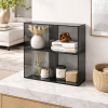 Storage Glass Boxing Pier B008530 Origins Living Pier Glass 4 Box Shelf Square - Black B008530