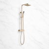 Cosmic Square Thermostatic Bar Mixer w/Riser Kit - Brushed Brass