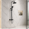 VitrA Aquaheat Bliss 240 Thermostatic Shower Column w/2-Function Overhead - Matt Black