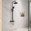 VitrA Aquaheat Bliss 240 Thermostatic Shower Column w/2-Function Overhead - Matt Black