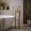 Tadlow Floor Standing Bath/Shower Mixer & Shower Kit - Brushed Brass
