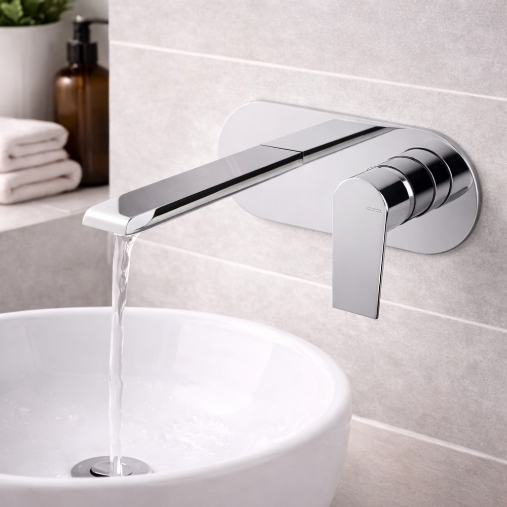 Vema Timea Wall Mounted Basin Mixer - Chrome