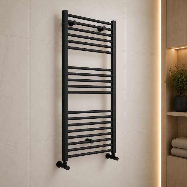 Grada Straight 30mm Ladder Radiator (600x1200x30mm) - Matt Black