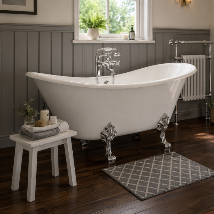 Fareham Freestanding 1760x710x775mm 0TH Bath w/Feet