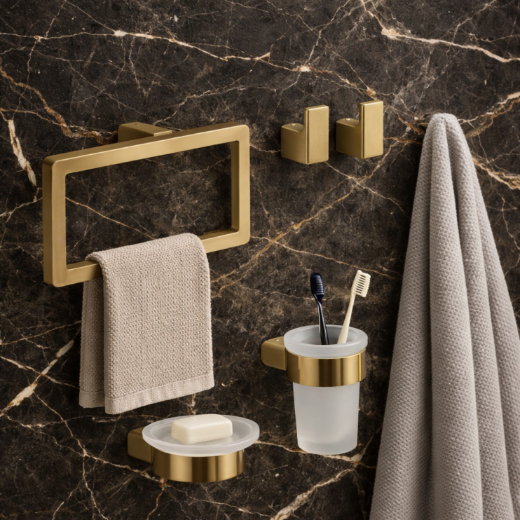 Pirenei in Brushed Gold Bathroom Accessories