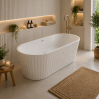 Striata Fluted Freestanding 1700x750x570mm 0TH Bath