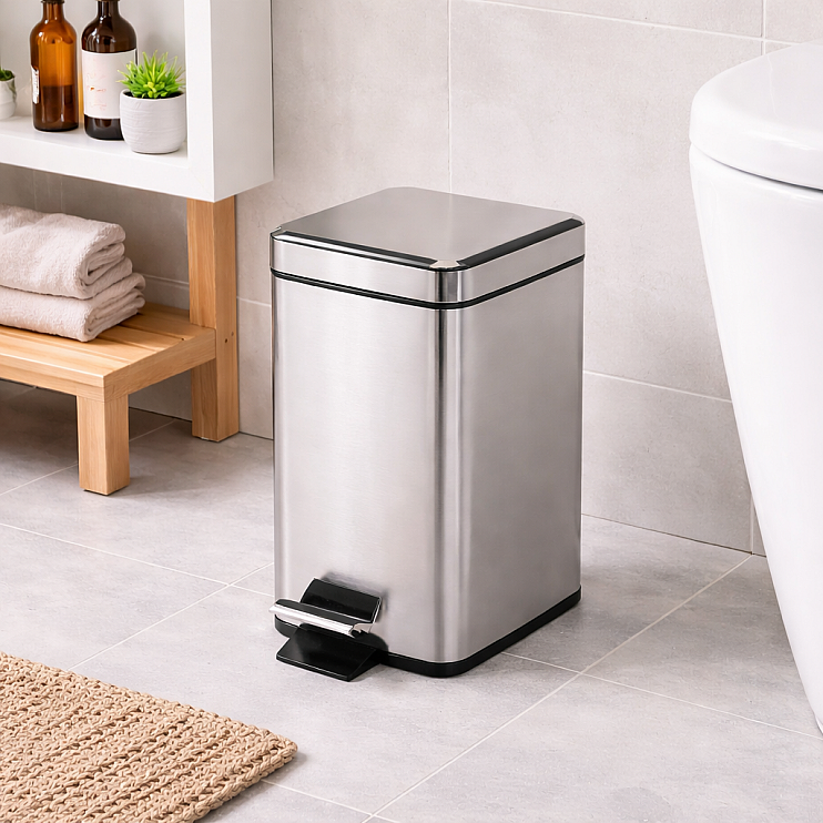 Origins Living Pedal Bin Square 5L - Polished 2309-13