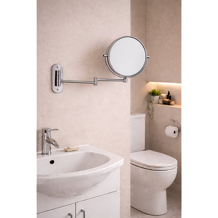 Origins Living Hutton Reversible 5x Magnifying Wall Mirror - Chrome HTN-007520-CH