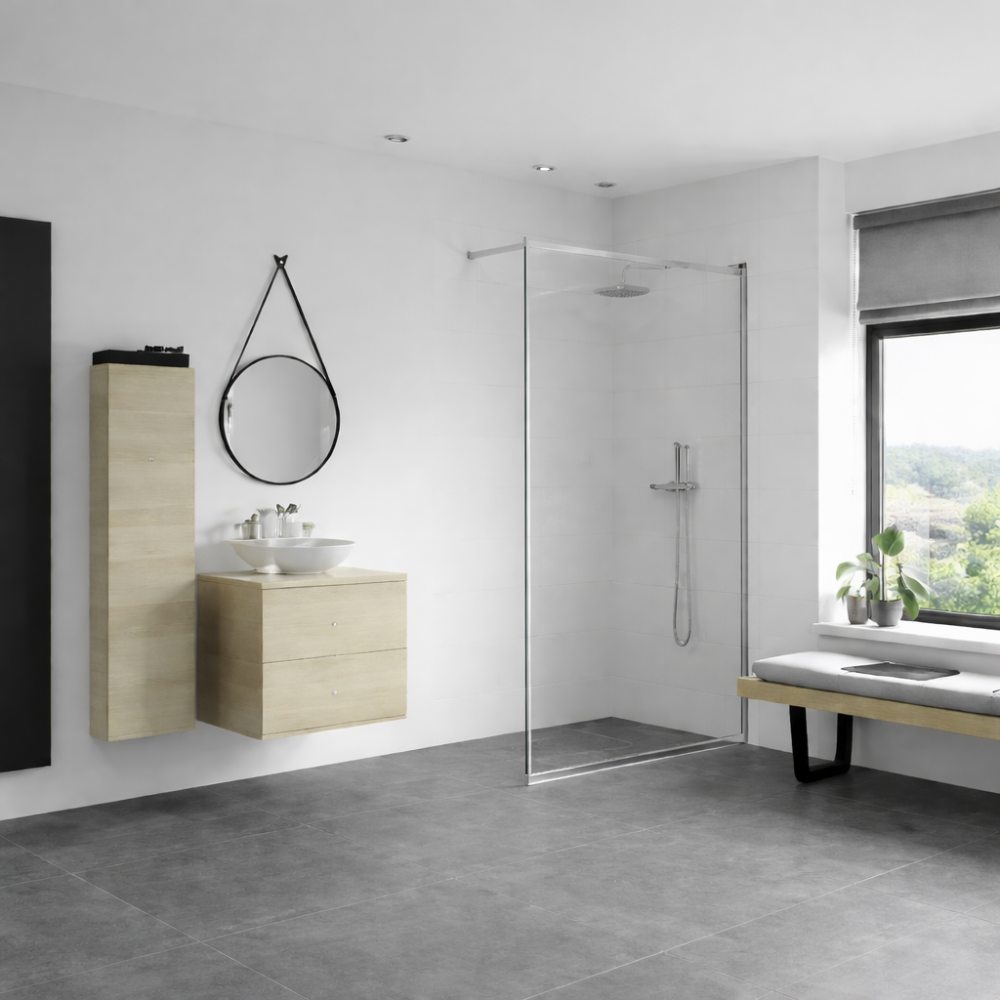 Wetroom Panels Chrome DIEWP1054 Iconix 1000mm Wetroom Panel & Support Bar - Chrome Iconix 1000mm 8mm Glass Wetroom Panel & Support Bar - Chrome