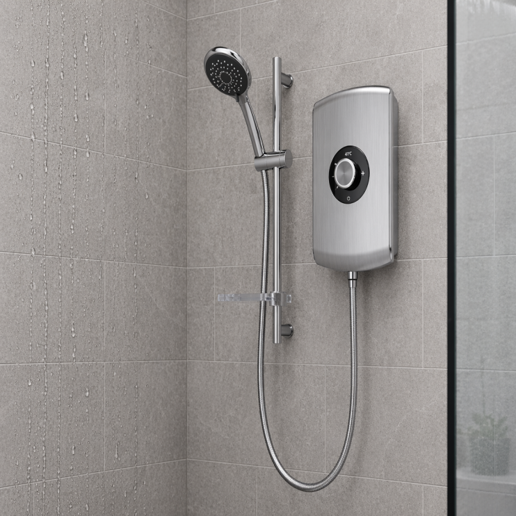 Triton Amore 8.5kW Electric Shower - Brushed Steel