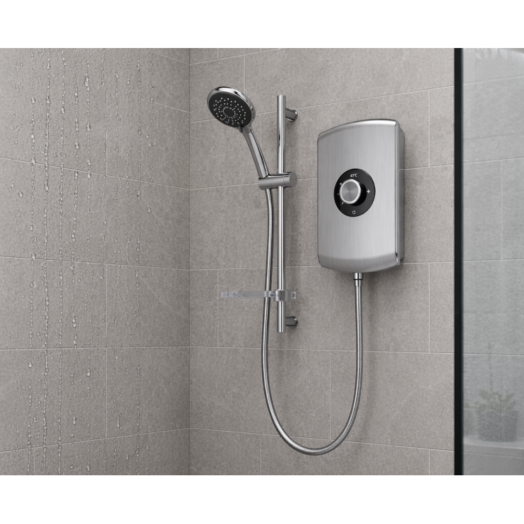 Triton Amore 8.5kW Electric Shower - Brushed Steel Triton Amore 8.5kW Electric Shower - Brushed Steel