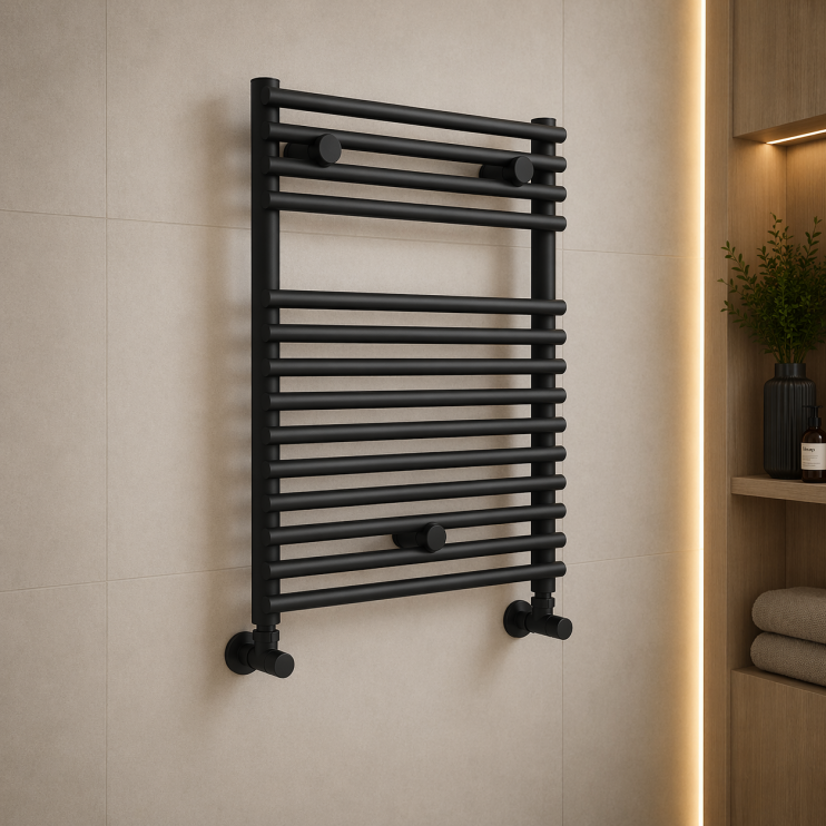 Teplo Round Ladder Radiator (500x730mm) - Black