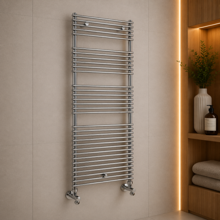 Teplo Round Ladder Radiator (500x1450mm) - Chrome