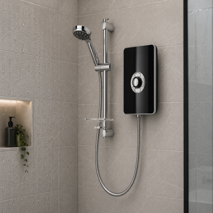 Triton Aspirante 8.5kW Contemporary Electric Shower - Black Gloss