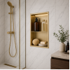 610x305mm Bathroom Niche - Brushed Brass