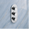 Aurora Thermostatic Three Outlet Triple Shower Valve - Chrome
