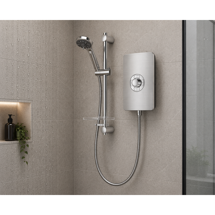 Triton Aspirante 8.5kW Contemporary Electric Shower - Brushed Steel Triton Aspirante 8.5kW Contemporary Electric Shower - Brushed Steel