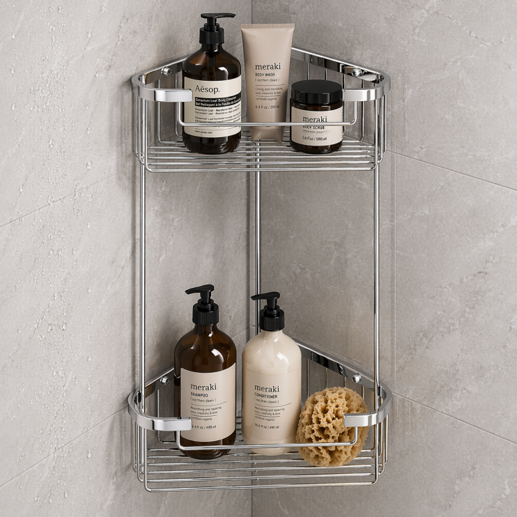 Origins Living Gedy Double Corner Deep Basket - Chrome 2482-13 Origins Living Gedy Double Corner Deep Basket - Chrome 2482-13