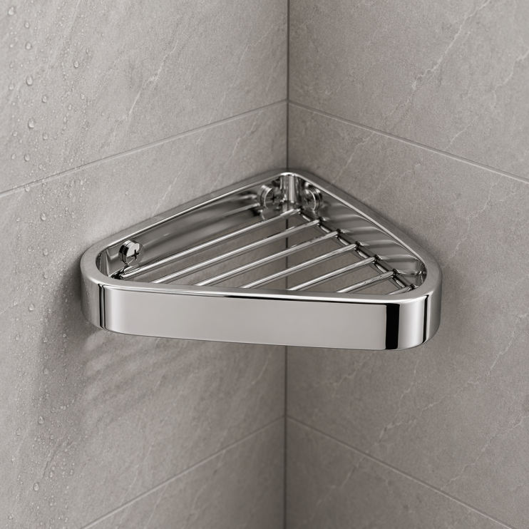 Origins Living Outline Corner Shower Basket - Chrome 3283-13 Bathroom Wall Accessories