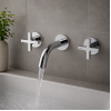 Abode Serenitie Wall Mounted Basin/Bath Mixer - Chrome Bathroom Taps