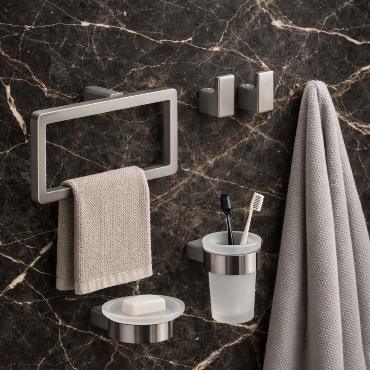 Pirenei in Brushed Nickel Bathroom Accessories