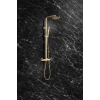 Square Thermostatic Bar Mixer w/Riser Kit - Brushed Brass