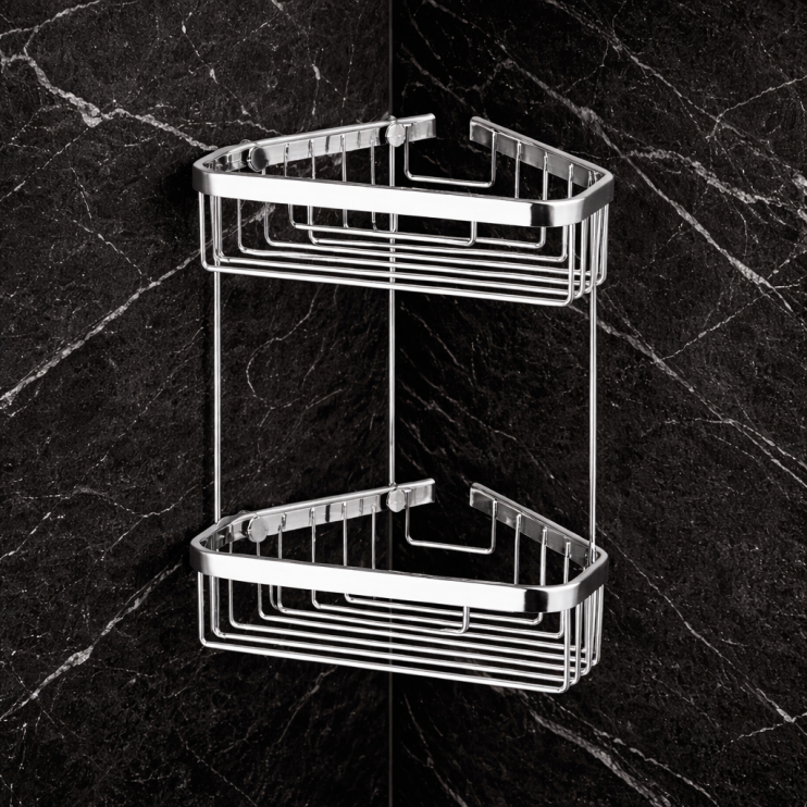 Origins Living Double Corner Shower Basket - Chrome 189779 Origins Living Double Corner Shower Basket - Chrome 189779