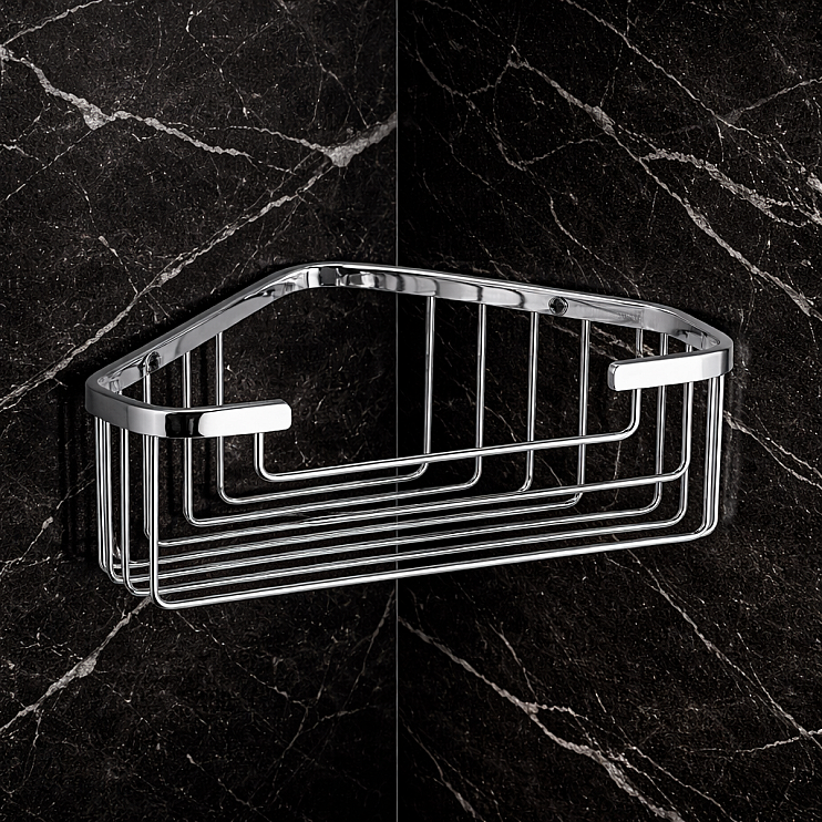 Origins Living Gedy Deep Corner Basket - Chrome 2483-13 Origins Living Gedy Deep Corner Basket - Chrome 2483-13