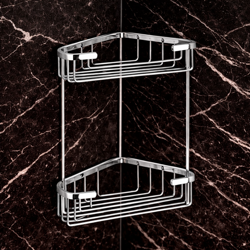 Origins Living Gedy Double Corner Deep Basket - Chrome 2482-13