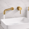 Pescara 155mm Wall Mounted Basin Mixer - Brushed Brass
