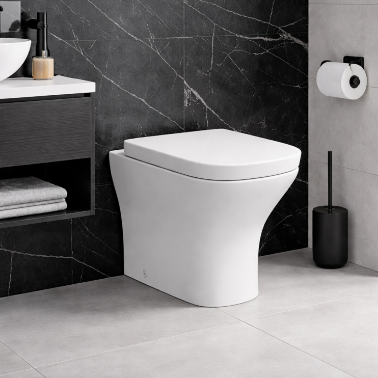 Cedarwood Rimless Comfort Height Back To Wall WC & Wrapover Soft Close Seat