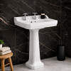 Sherbourne 600x500mm 2TH Basin & Full Pedestal