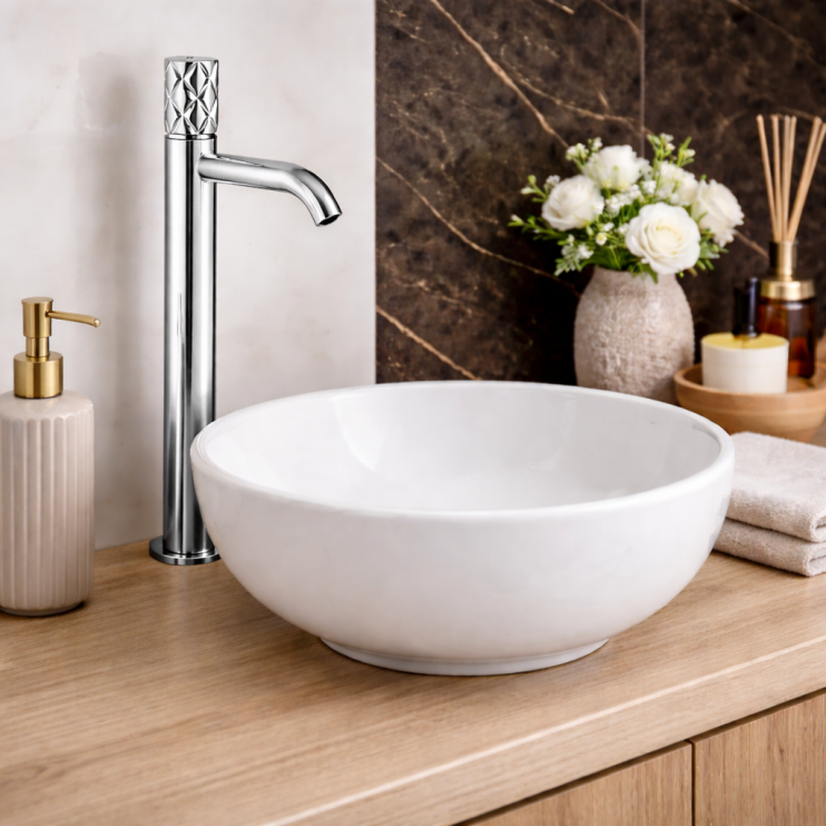 Abode Kite Tall Basin Mixer - Chrome Bathroom Taps