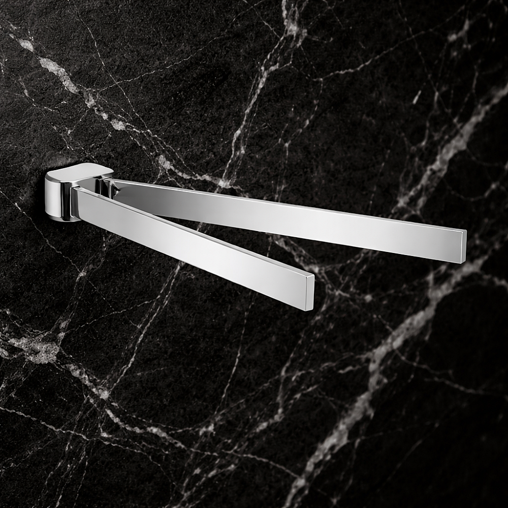 Pirenei in Chrome Accessories PI23-13 Origins Living Pirenei Double Swing Towel Rail - Chrome PI23-13
