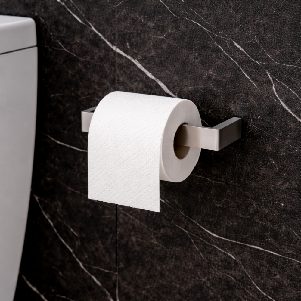 Pirenei in Brushed Nickel Accessories PI24-38 Origins Living Pirenei Open Toilet Roll Holder - Brushed Nickel PI24-38