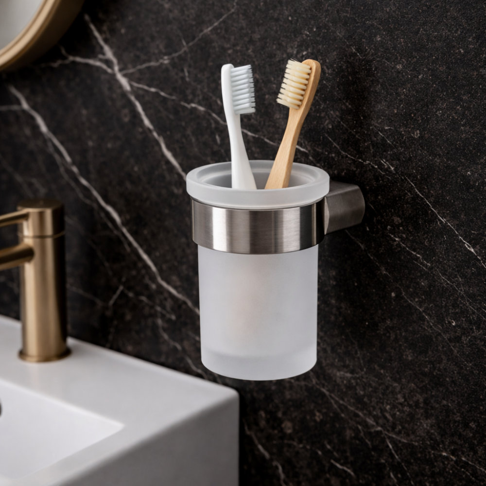 Pirenei in Brushed Nickel Accessories PI10-38 Origins Living Pirenei Tumbler Holder - Brushed Nickel PI10-38