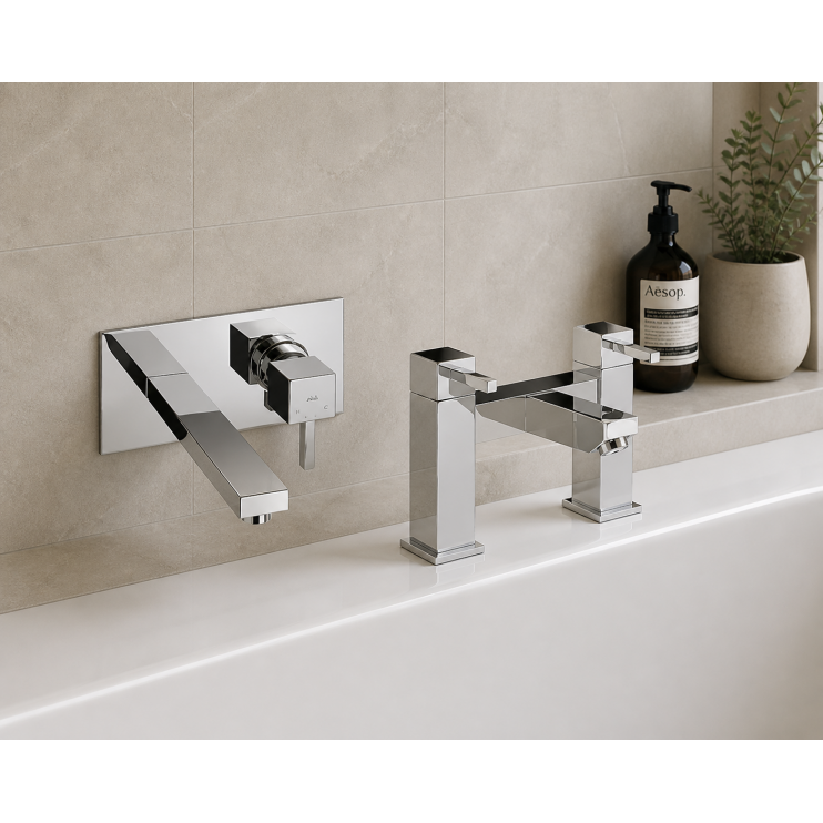 Abode Zeal Pack Offer 5 (Wall Mounted Basin Mixer & Bath Filler) - Chrome