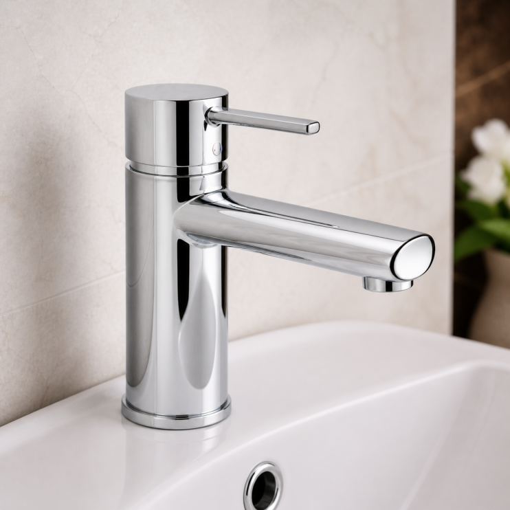 Evola Basin Mixer - Chrome Bathroom Taps