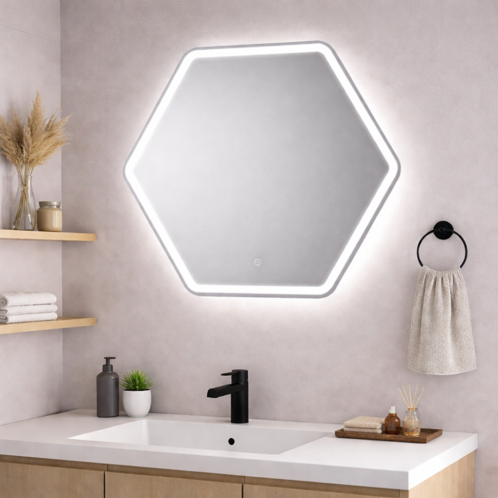 Togo 785x693mm Hexagonal LED Mirror