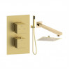Cosmic Square Shower Valve & Kit Pack 4 - Brushed Brass