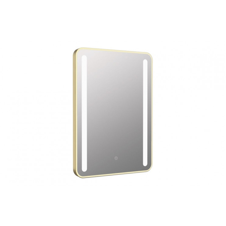 Frontier 500x700mm Rounded Front-Lit LED Mirror - Brushed Brass