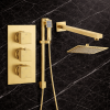 Cosmic Square Shower Valve & Kit Pack 3 - Brushed Brass