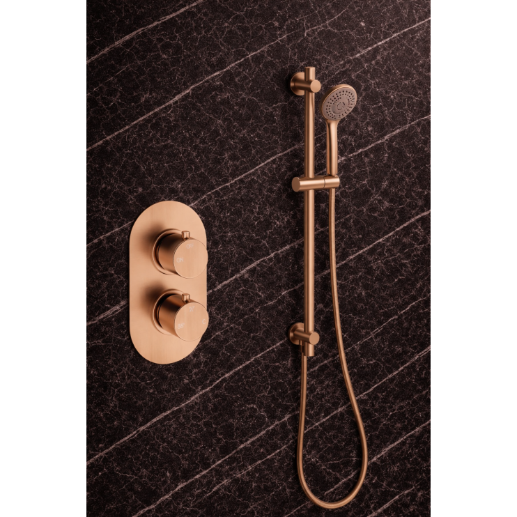 Aurora Round Shower Valve & Kit Pack 2 - Brushed Bronze