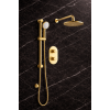 Shower Rail with Round 3 Mode Handset - Brushed Brass