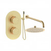 Aurora Round Shower Valve & Kit Pack 4 - Brushed Brass