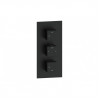 Cosmic Thermostatic Two Outlet Triple Shower Valve - Matt Black