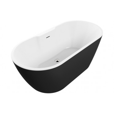 Harlesden Freestanding 1655x745x580mm 0TH Bath - Matt Black