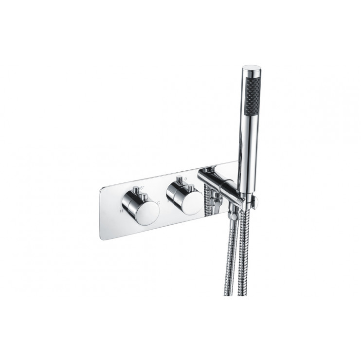Mixer Valve Chrome DICM0608 Luna Thermostatic Two Outlet Shower Valve w/Handset - Chrome