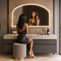 Origins Living Lomax Light Overmantle Arch 120 Black - 120x75cm LML-01R127-BK Illuminated LED Bathroom Mirror